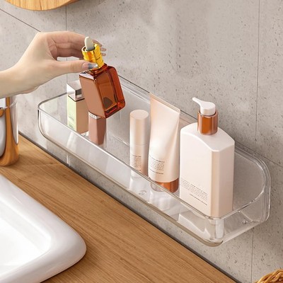 Acrylic Wall Mounted Shower Caddy, Clear, Large Size 4D x 12.8'' W x 3.3'' H, A...