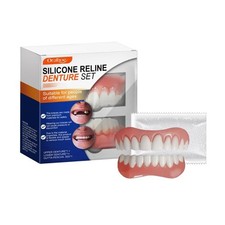 Upper and Lower Silicone Reline Denture Set Instant Teeth  For Men And Women