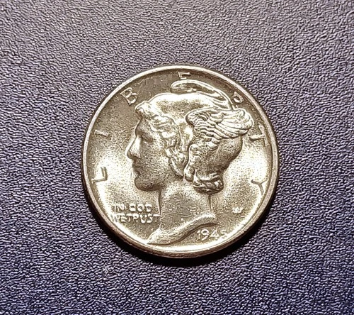 Gem BU 1945-D Mercury Dime