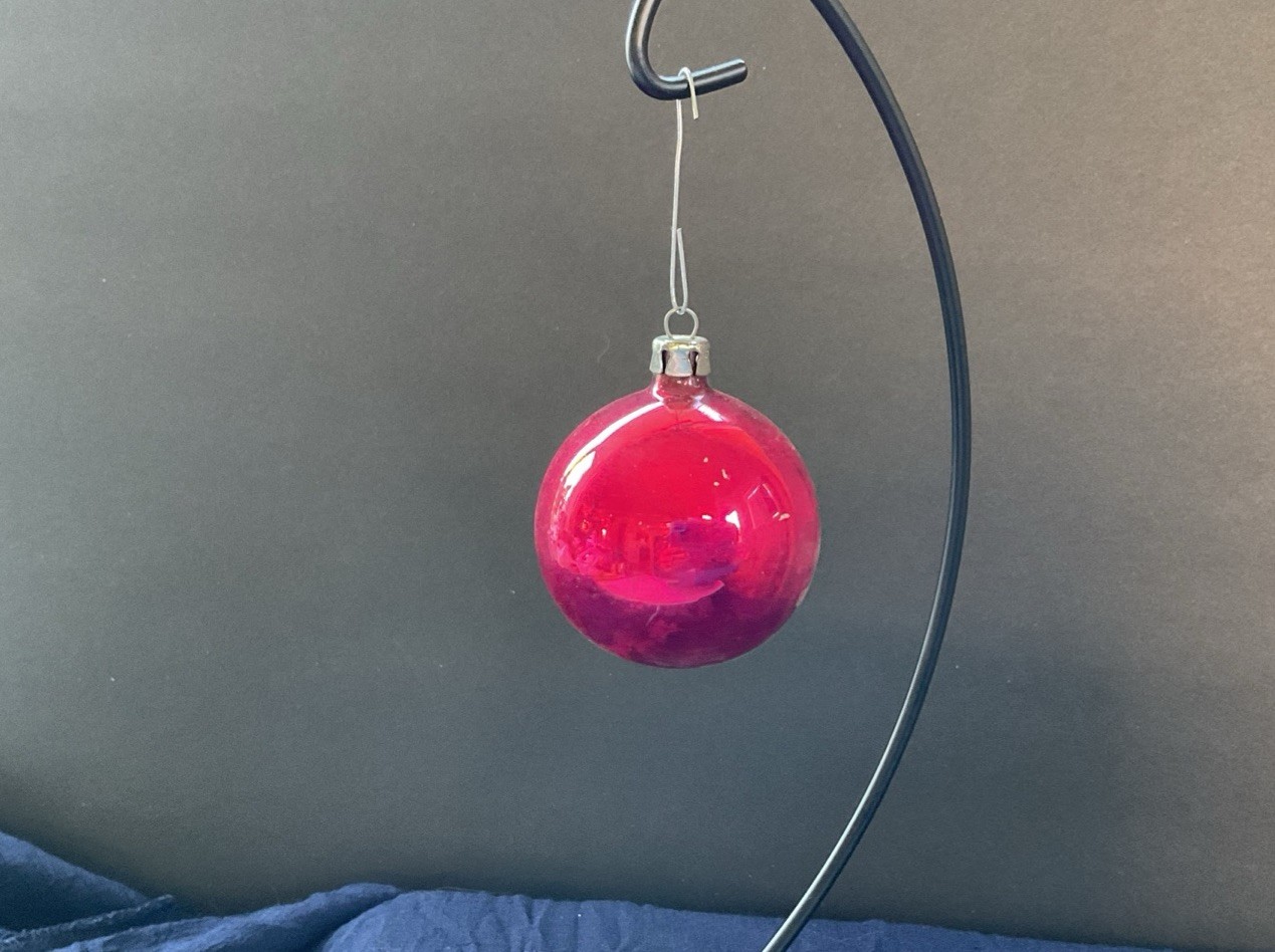 Vintage Glossy Dark Pink Made In Poland Mercury Glass Christmas Ornament