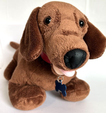 Build A Bear Brown Dachshund Weiner Dog Plush 17" Stuffed Animal Toy Red Collar