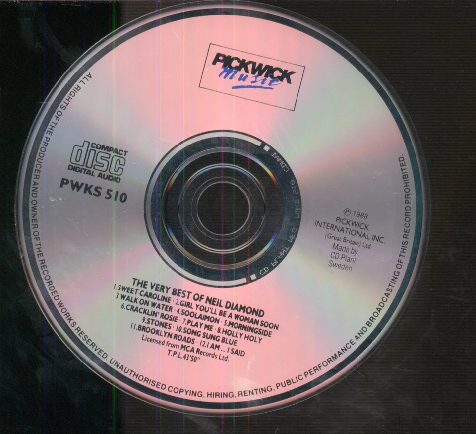 Neil Diamond Very Best Of Neil Diamond CD UK Pickwick Compact Discs 1988 CD - Bild 3 von 3