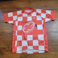 Vintage Bergamo Mens XXL Cycling Jersey 21" P2P (8/10) 2XL Orange Checkered