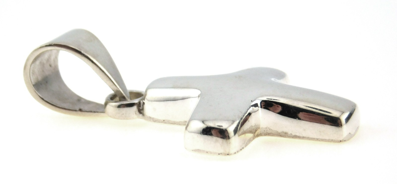 Modern 925 Sterling Silver Basic Plain Puffy Cros… - image 4