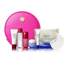 Shiseido Vital Perfection Eye Cream Mask Ultimate Serum Pink Bag 7-Pc Travel Set