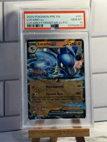 Pokemon Lucario EX 051/131 Holo Stamped Prismatic Evolutions Promo GEM PSA 10