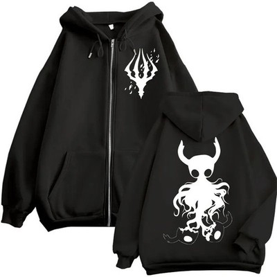 Retro Game Hollow Knight Zip-Up Unisex Hoodie S-5XL