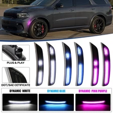 For 2021-2025 Dodge Durango 2x Dynamic Front Bumper Fender LED Side Marker Light