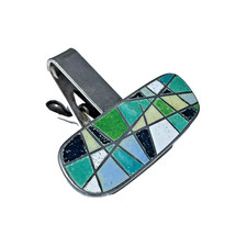 OOAK Mid Century Modernist ENAMEL sTERLING 1950S tIE bAR cLIP OFFeR!