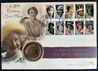 GUERNSEY 1999 Mercury FDC £5 PNC, QUEEN MOTHER- A 20th CENTURY LOVE STORY. Fine