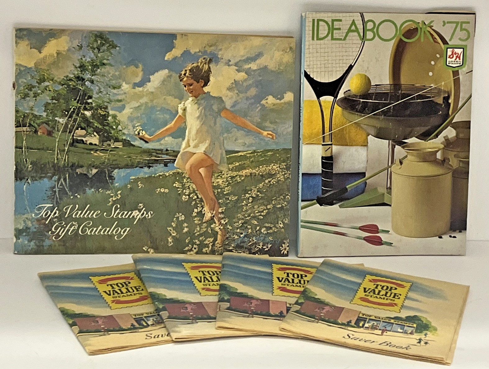 Vintage 1974 Top Value Gift Catalog & 4 Booklets 1975 S&H Green Stamps Idea Book