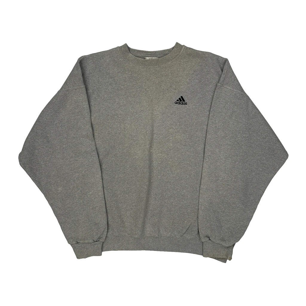 Adidas Sweatshirt - Large Gray Cotton
