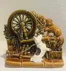 Vintage 1950s McCoy Scottie Dog & Spinning  Wheel  Planter Made in the USA