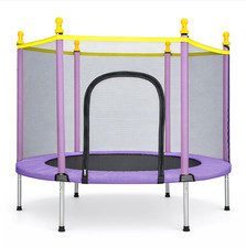 5FT Kid Trampoline With Safety Net Enclosure Children Outdoor Garden Fun