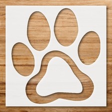 Paw Print Shape Wall Art Reusable Plastic Stencil for DIY Crafts - StencilAir
