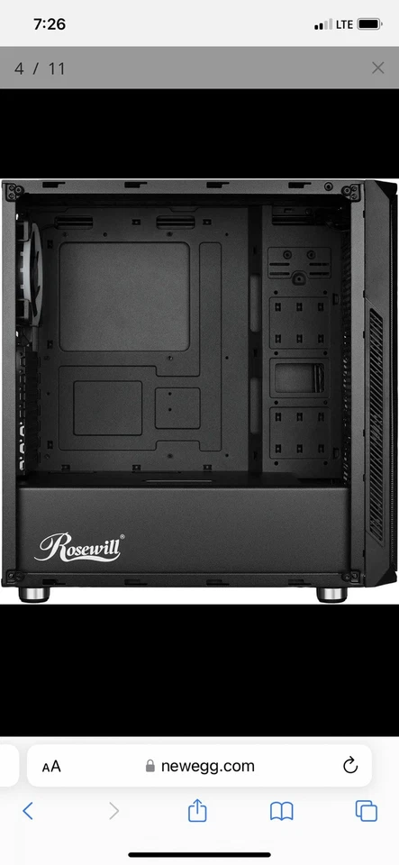 Rosewill SPECTRA D100 ATX Mid-Tower Gaming PC Computer Case - Image 2 of 4