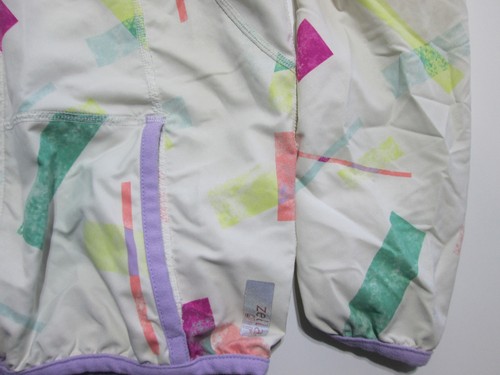 Zella Youth Girls Size S Windbreaker Jacket Ivory Multi Hooded Outerwear - Picture 3 of 5