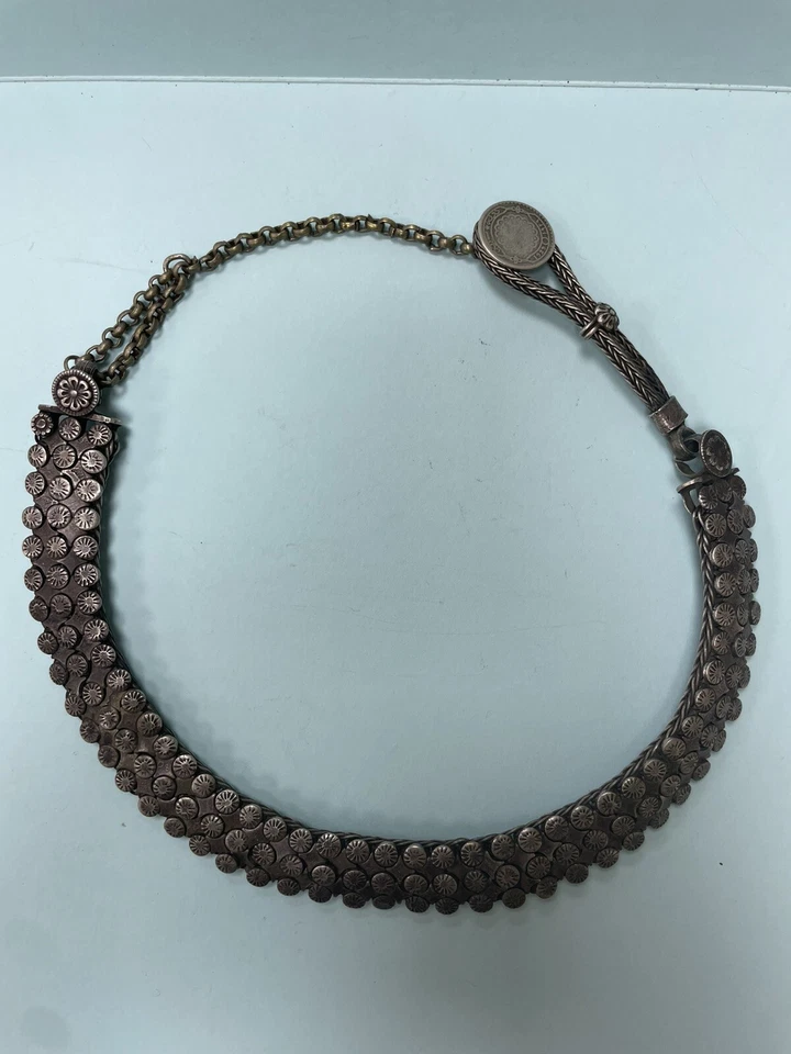 Antiguo collar colgante de plata otomana con dije pesado vintage 102 gramos R75 Foto 4 de 4