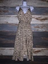 L’Atiste Cheetah Leopard Print Faux Wrap Sexy Dress Size Small S NWT