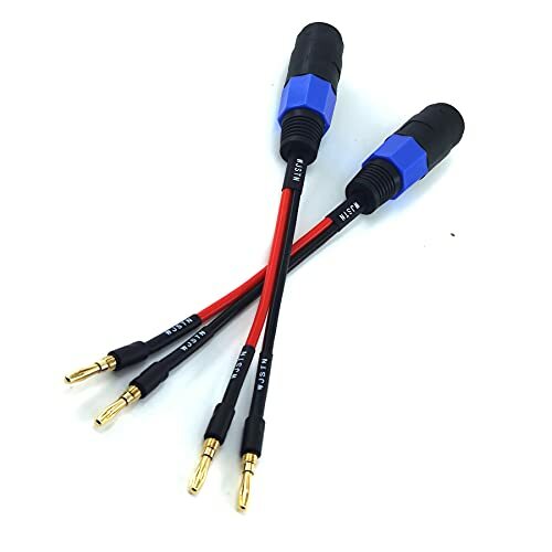 Dual Banana Plug To Female Speakon Connector 2 Pack Speaker Wire Audio Connector - Bild 5 von 5