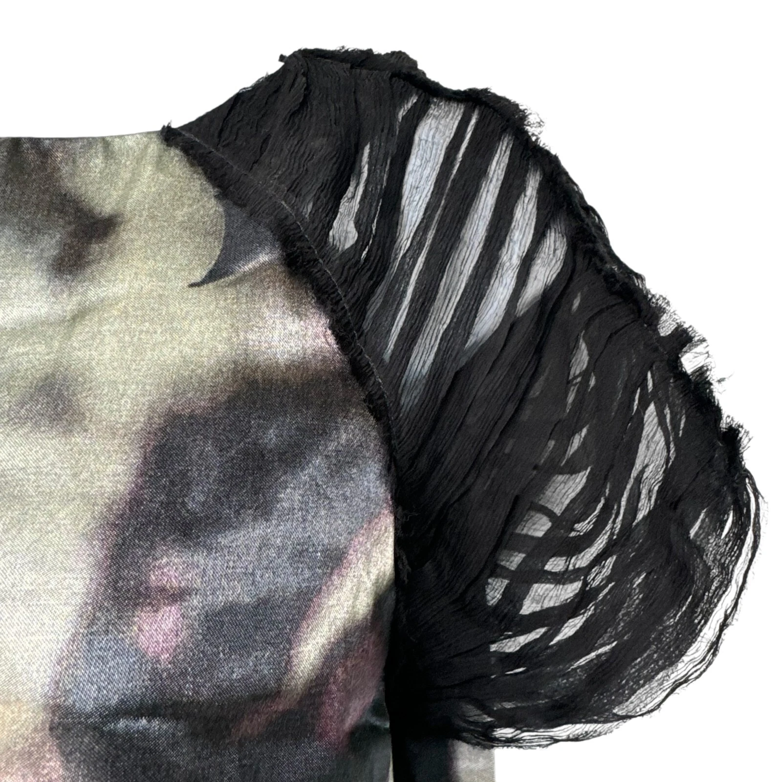 Mini Abito McQ by Alexander McQueen Raso Stampa Pipistrello Goth Punk Emo Halloween Tg46