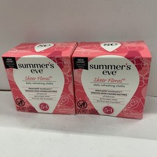  2 Summer's Eve Feminine Cleansing Cloths Sensitive Skin Sheer Floral 32 Total