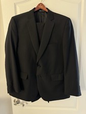Pronto Uomo Sport Coat Mens 40 Black Blazer Jacket Pants Set