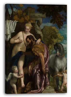 Toile/Cadre Paolo Veronese - Mars Et Vénus Unis Par L'amour - Déco Murale Prête à Accrocher