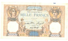 1000 Francs Ceres And Mercury Ticket 28-01-1937 TTB (211 *)