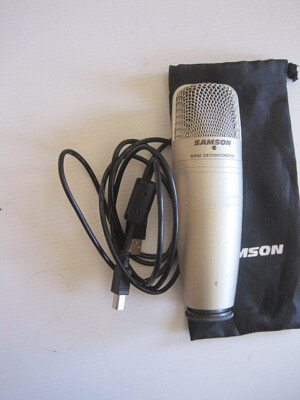 Samson C01U USB Studio Condenser Microphone with Cable & case Tested for Power