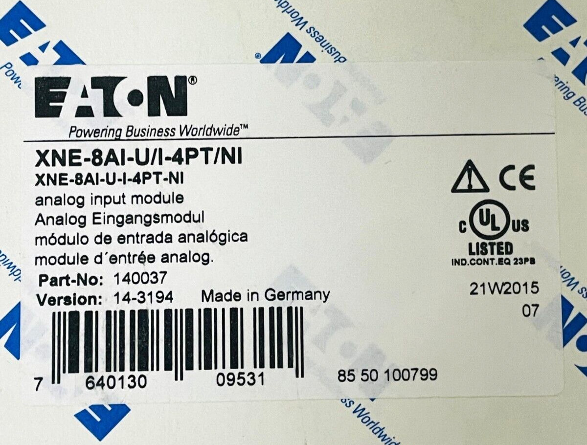 EATON XNE-8AI-U/I-4PT/NI Analog Input Module 140037