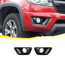 2xBlack Exterior Fog Light Bumper Lamp Bezel Cover Trim For 14-18 Chevy Colorado