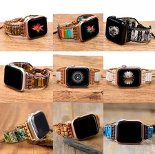 Natural Gemstone Smart Watch Band Strap for Apple Watch Series 9/8/7/6 38mm-49mm