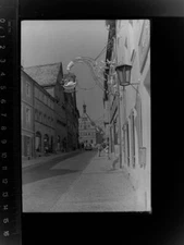 30010836 - 8803 Rothenburg Schmiedegasse with Schwanhotel Ansbach LKR GLASS NEGATIVE