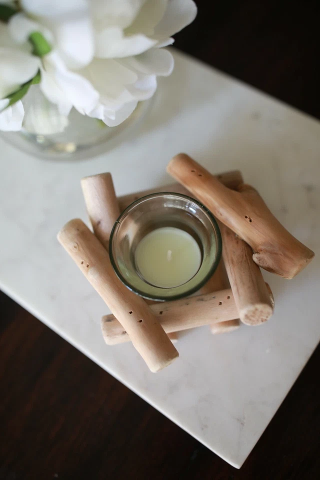 Candelabro festivo Woodstock TeaLight decoración casera regalo Navidad AU Stock Foto 2 de 4