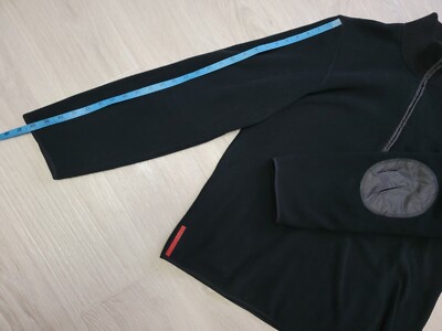 PRADA SPORTS セーター Prada // Sport Dark Grey & Black Fleece Quarter Zip Sweater