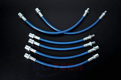 Stainless Steel Brake Line Kit Fit BMW E30 1984-1991 90 89 90 Blue DOT. 6 Lines