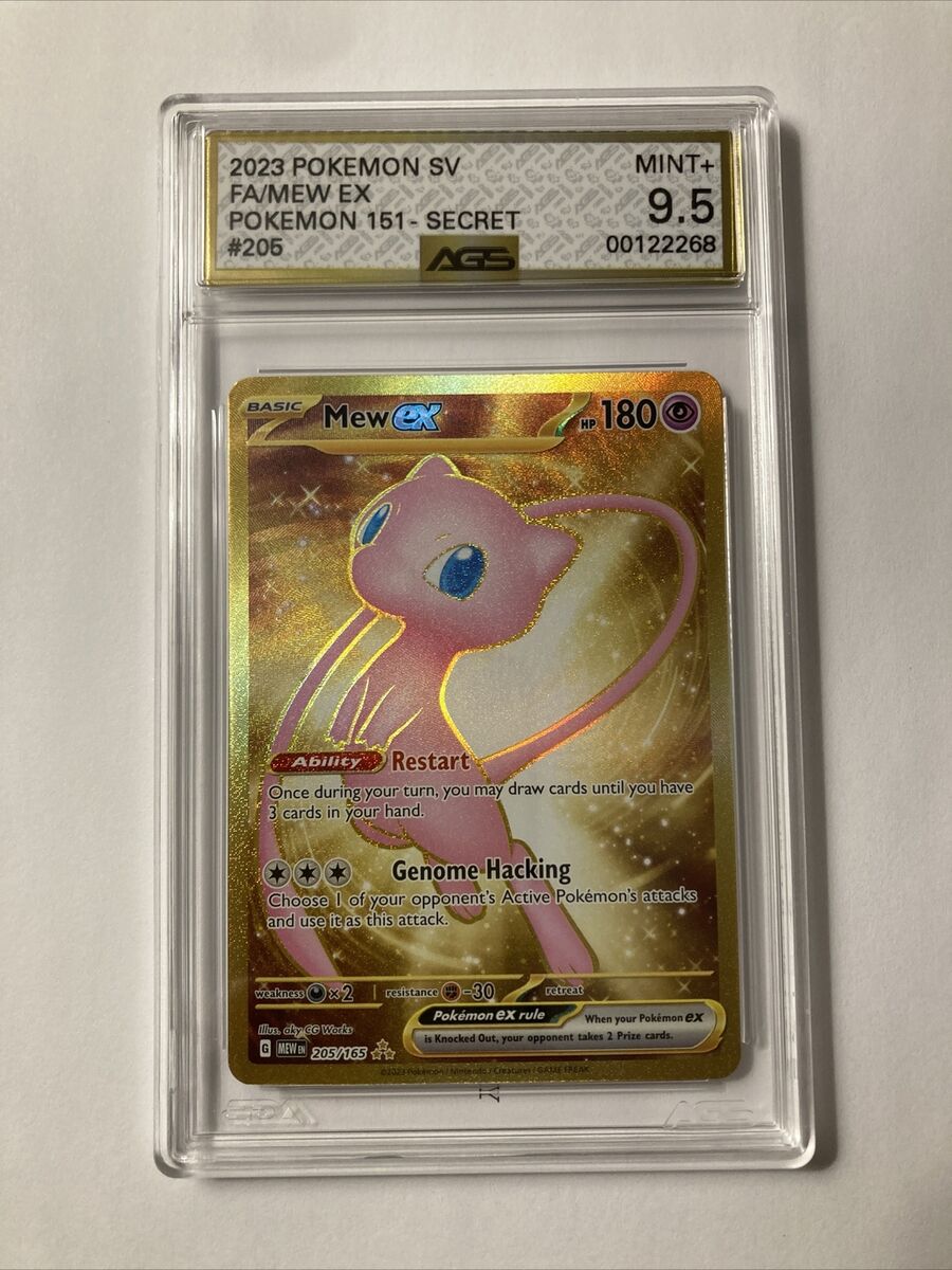 Mew Ex 205/165 - AGS 9.5 - Gold Secret Rare (Not Metal Mew Ex 205/165 - AGS 9.5 - Gold Secret Rare (Not Metal