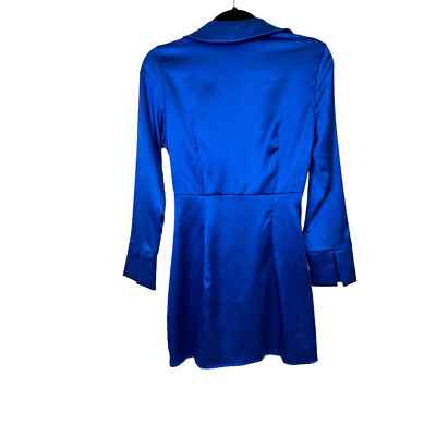 blue satin mini dress zara ZARA Blue Satin Mini Dress BNWT UK S  Reliked