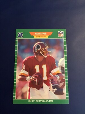 1989 Pro Set # 434 MARK RYPIEN ROOKIE RC Washington Redskins Nice ! | eBay