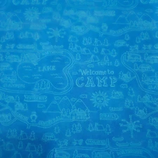 1 yd Wanderlust Stephanie Peterson Jones P&B Textiles Camping Words Blue