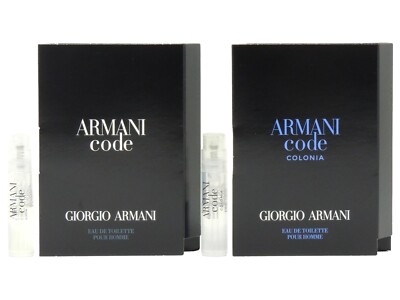 GIORGIO ARMANI CODE COLONIA 1.2ml .04fl oz COLOGNE SPRAY SAMPLES TRY BOTH