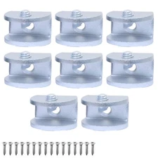 16 Pack Glass Shelf Bracket Floating Shelf Clips Adjustable Clamp Glass Shelf...