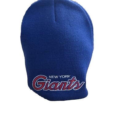 NWT NY Giants NFL Licensed Cuffless Beanie Winter Hat Blue