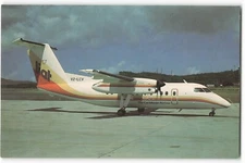 Postcard Airline LIAT DeHavilland Canada DHC-8-101 Dash 8 AeroGem Card AUC1.
