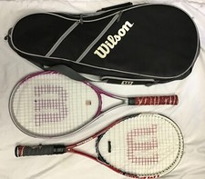 LOT OF 2 Wilson Tennis Racquets - With Carry Bag - See Details - PRE OWNED