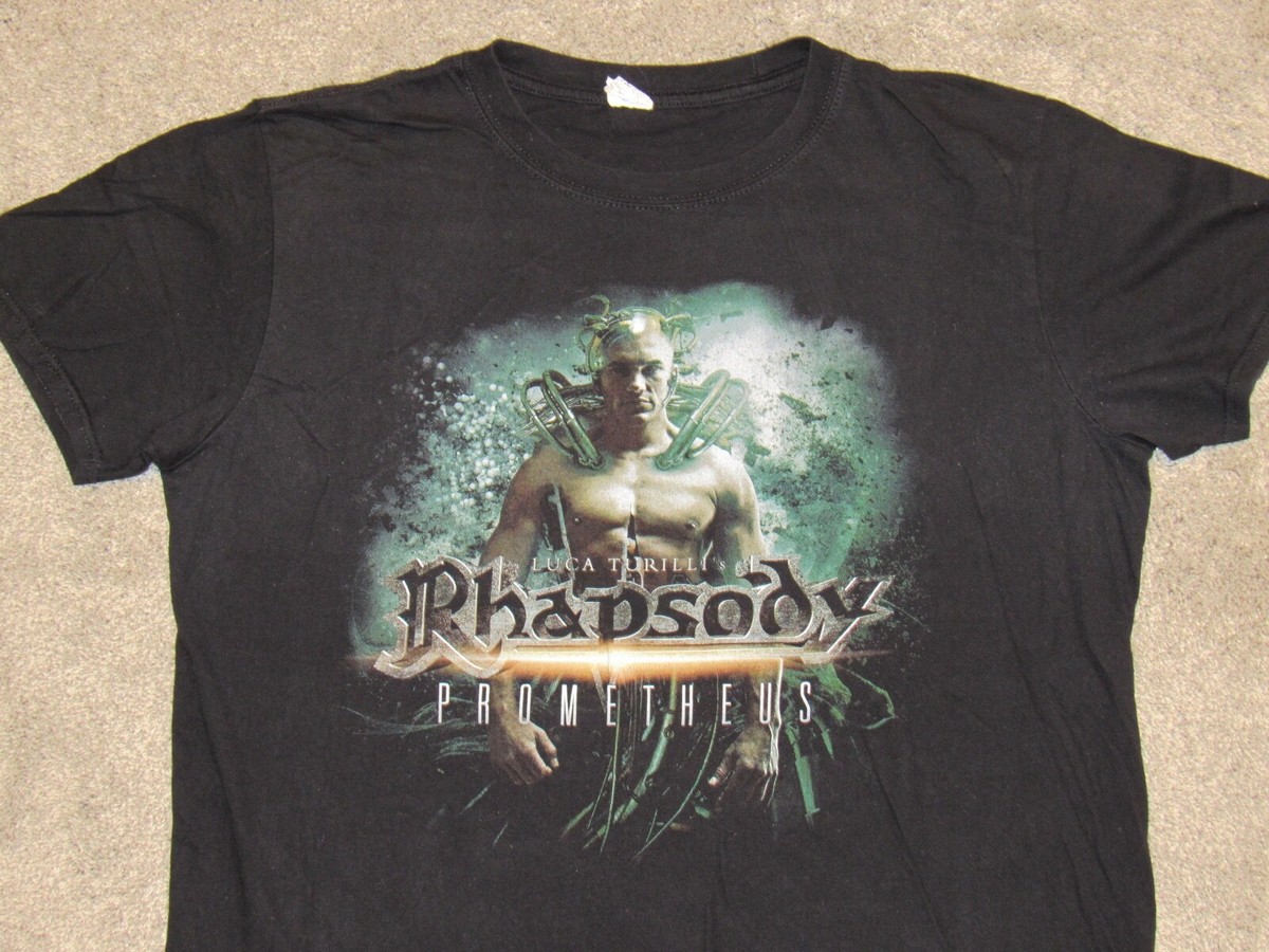 RHAPSODY Prometheus T-SHIRT Mens LARGE Luca Turilli Concert Tour