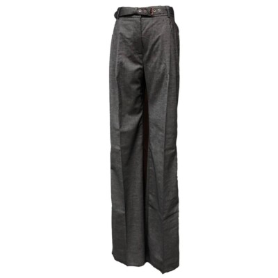 Max Mara wide leg pants with belt, size 42, grey, 51361179 MM10701