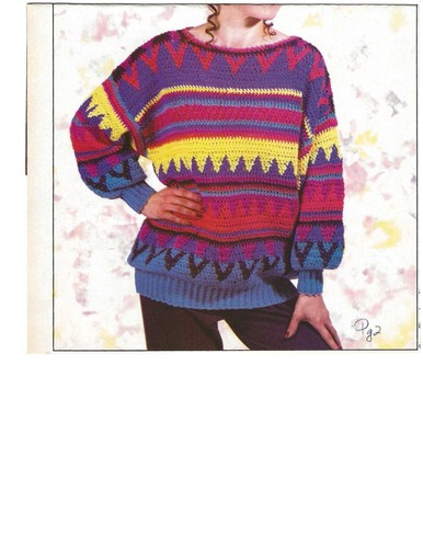 Fairisle Year-Round Top; (#265-2-17) vintage crochet pattern