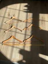 Wooden Hangers - Vintage Lot of 6 - Coats, Suits Pants  Shirts - Beige